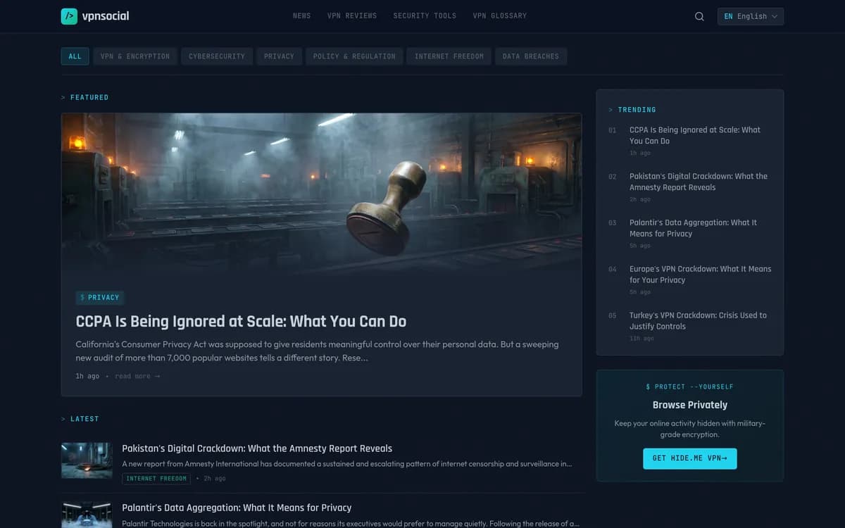 VPNSocial - Privacy Toolkit screenshot 1