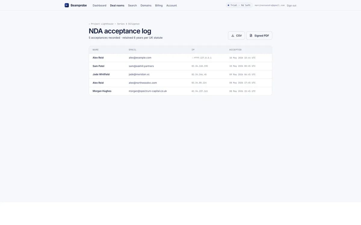 Beamprobe screenshot 4