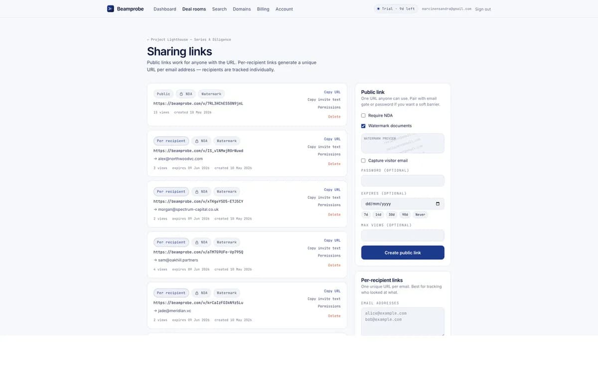 Beamprobe screenshot 3