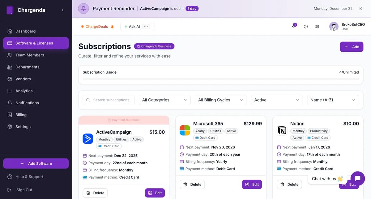 Chargenda screenshot 2