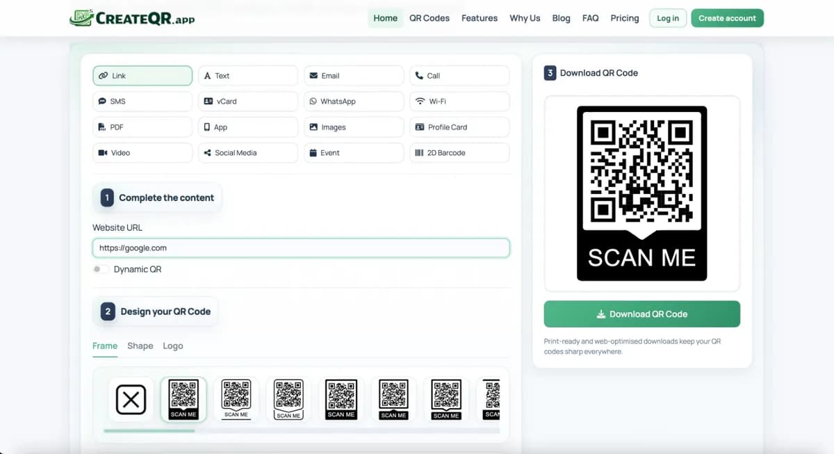 CreateQR screenshot 2