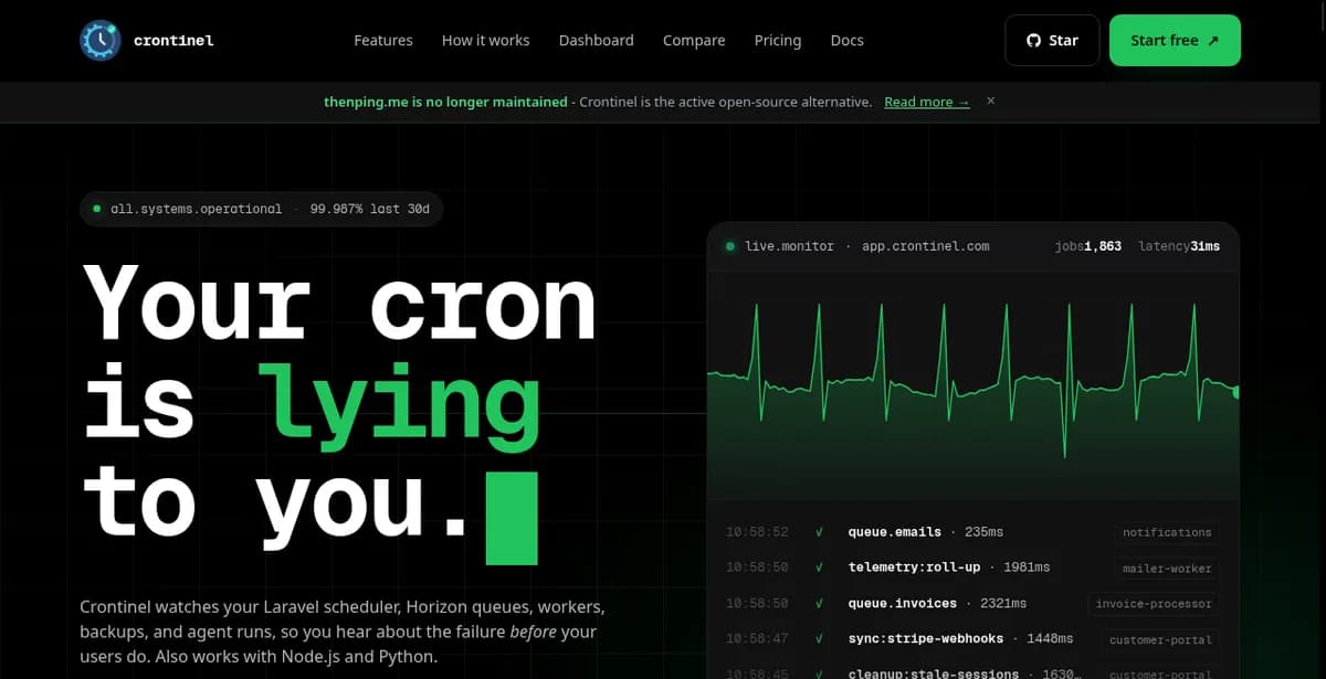 Crontinel screenshot 1