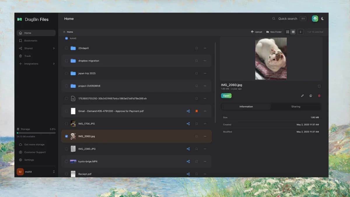 DragBin screenshot 1