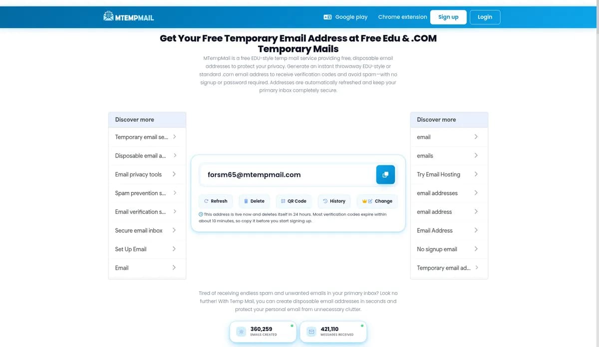 MTempMail screenshot 1