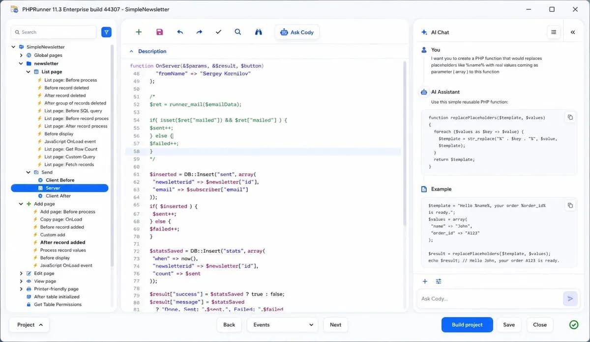 PHPRunner screenshot 1