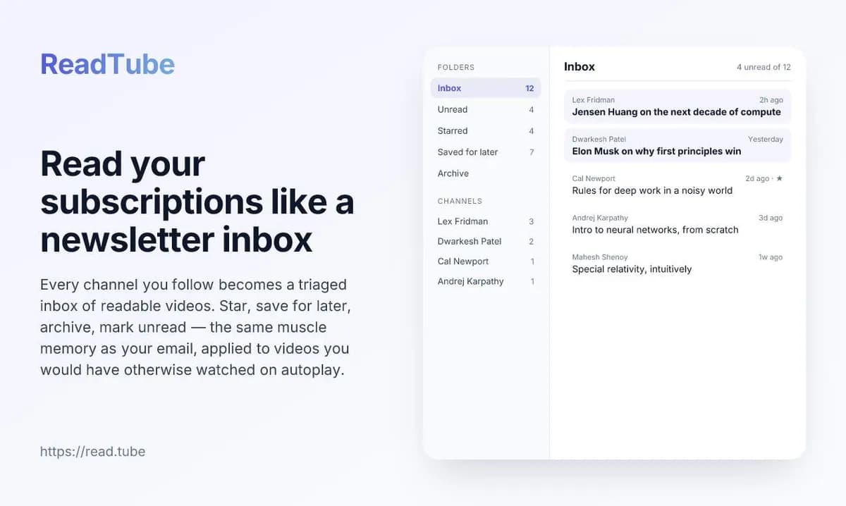 ReadTube screenshot 2
