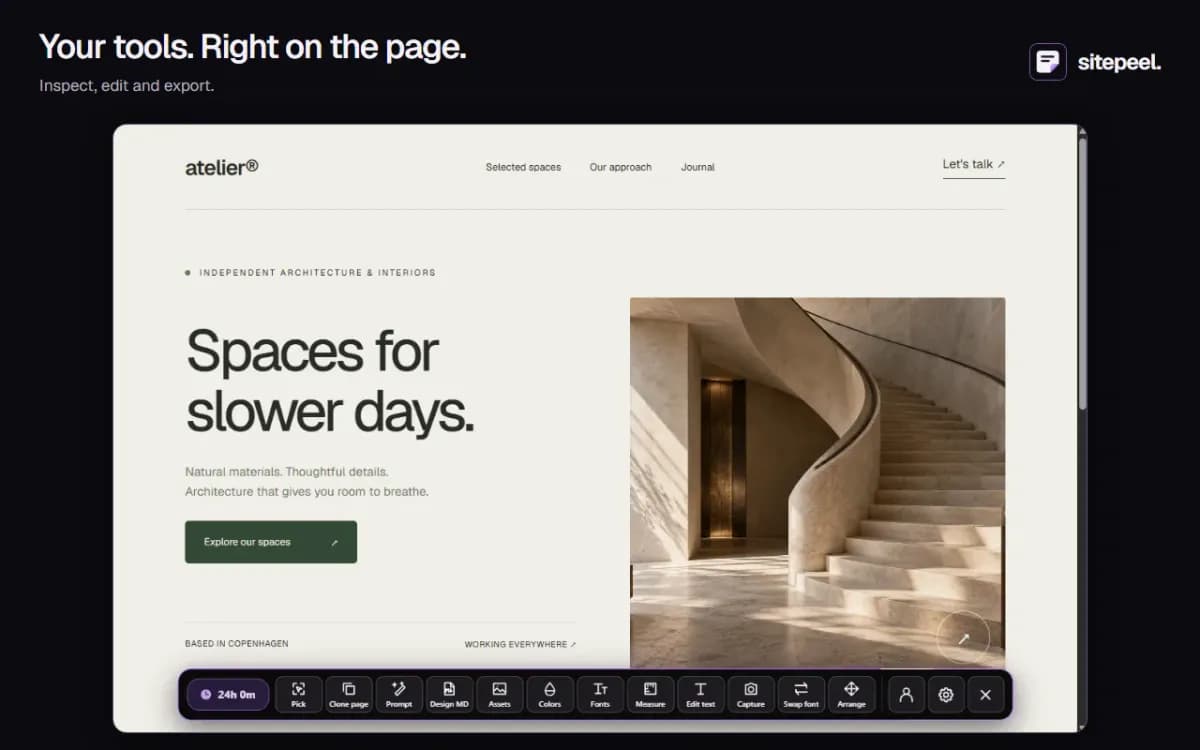 Sitepeel screenshot 1