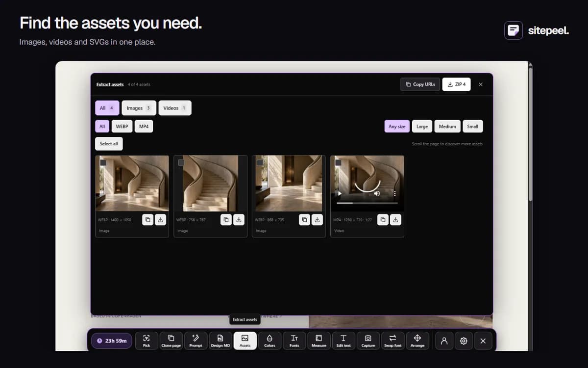 Sitepeel screenshot 3