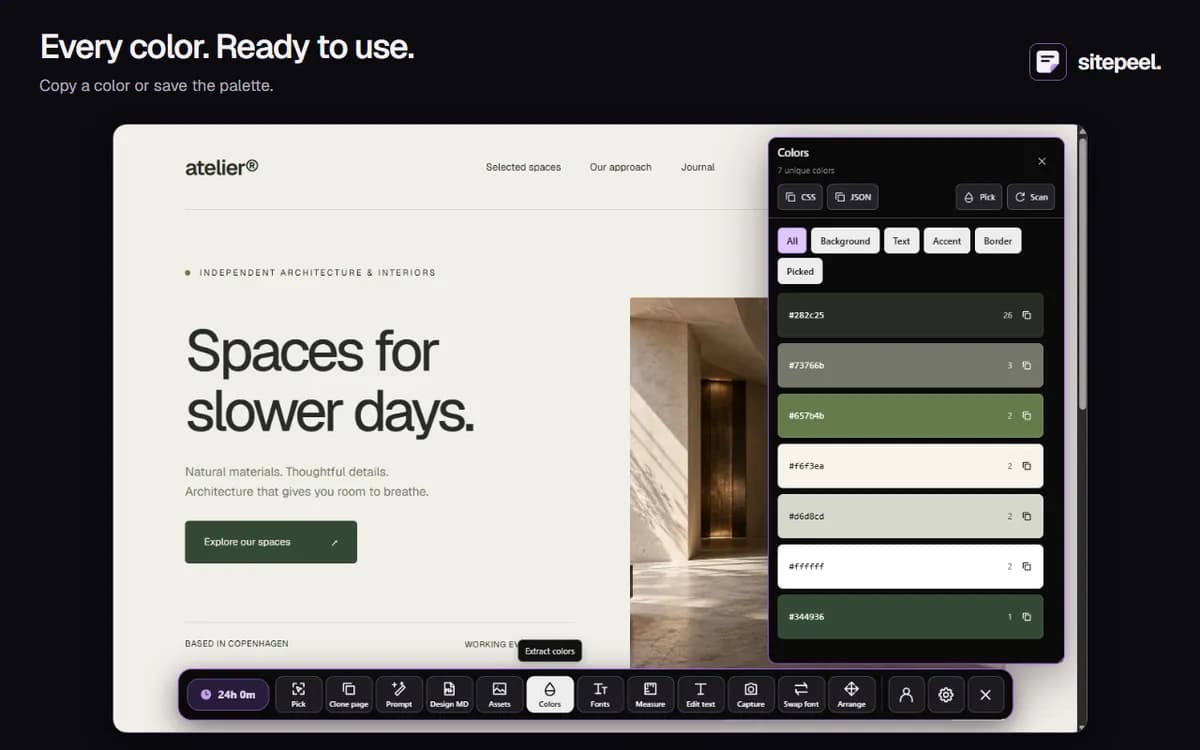 Sitepeel screenshot 2