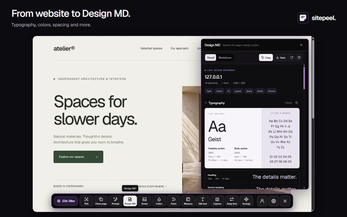 Sitepeel screenshot 4