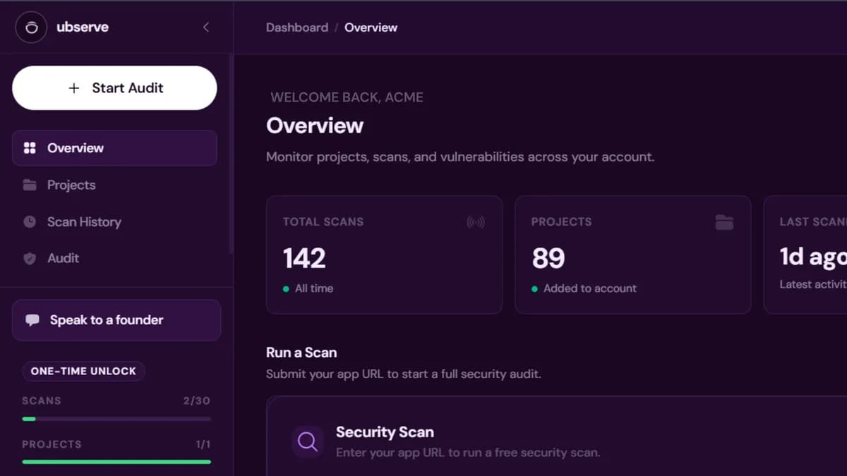 Ubserve screenshot 2